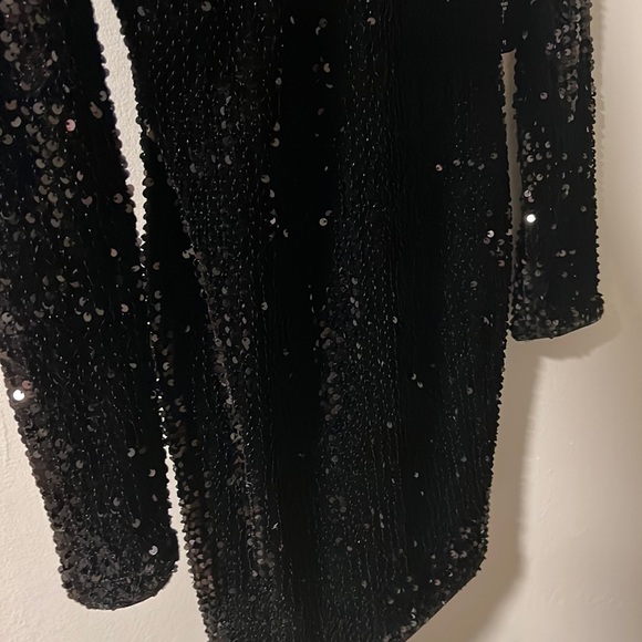 Sequin Black Mini Dress - Picture 5 of 10